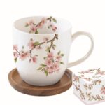 R2S.1080SAKU Porcelánbögre akácfa alátéttel