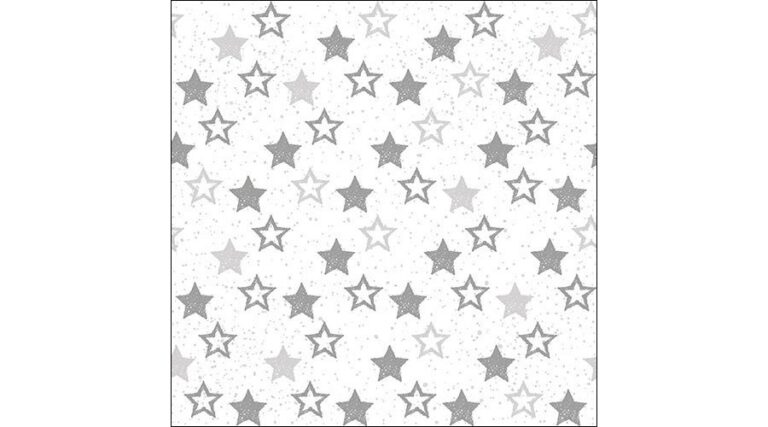 AMB.33312480 Stars All Over Silver papírszalvéta 33x33cm