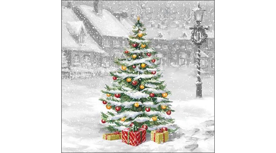 AMB.33312310 Tree On Square papírszalvéta 33x33cm
