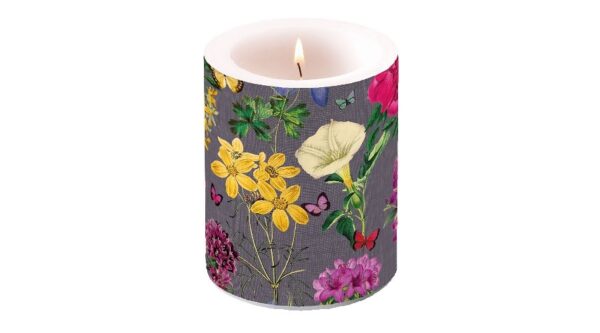 AMB.19113995 Botanical Florals Grey átvilágítós gyertya 12x10cm