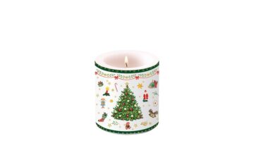 AMB.39214515 Christmas Evergreen white átvilágítós gyertya 8x7