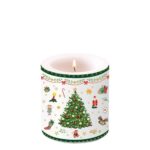 AMB.39214515 Christmas Evergreen white átvilágítós gyertya 8x7