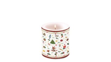 AMB.39214765 Ornaments All Over red átvilágítós gyertya 8x7