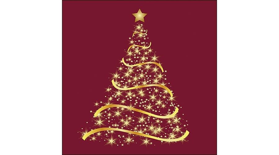 AMB.33314773 Shining Tree bordeaux papírszalvéta 33x33cm