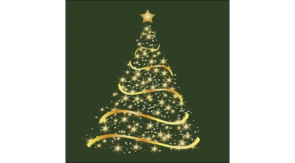 AMB.33314771 Shining Tree green papírszalvéta 33x33cm