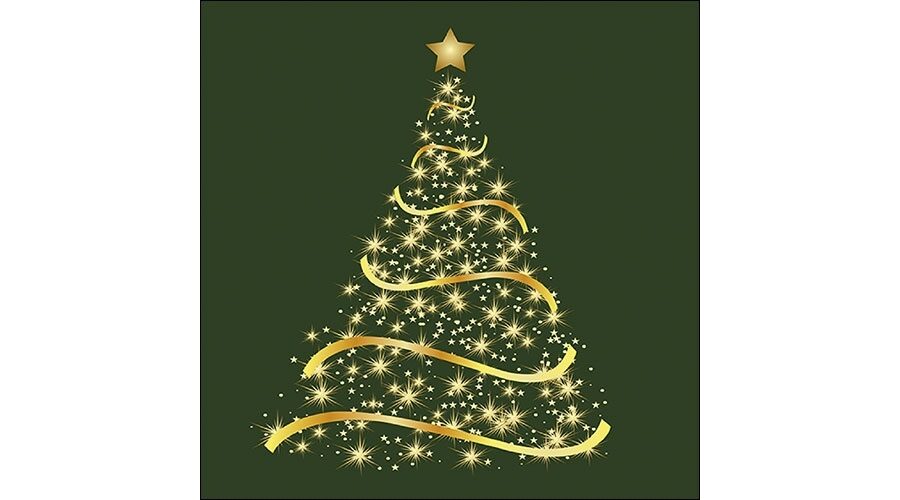 AMB.33314771 Shining Tree green papírszalvéta 33x33cm