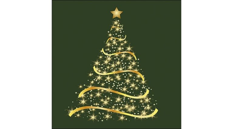 AMB.33314771 Shining Tree green papírszalvéta 33x33cm