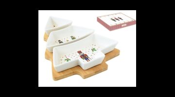 R2S.2180NUTC Fenyőfa porcelántál szett 3 részes