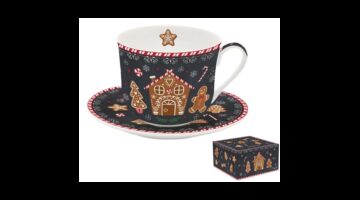 R2S.1454GING Porcelán reggelizőcsésze+alj