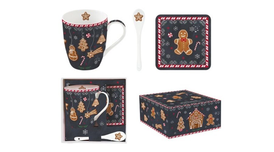 R2S.1045GING Porcelánbögre 350ml porcelánkanállal