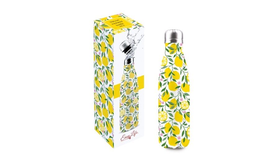 R2S.2300LEMO Duplafalú rozsdamentes acél hőtartó útipalack 500ml