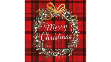 AMB.33315565 Christmas Plaid Red papírszalvéta 33x33cm