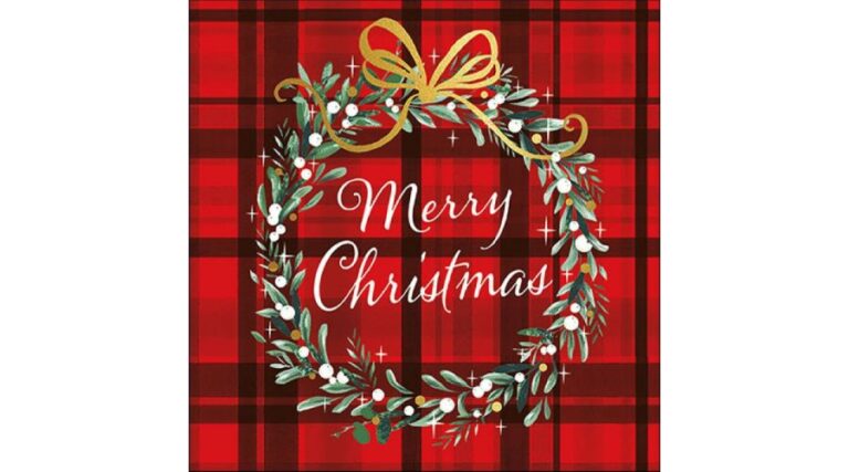 AMB.33315565 Christmas Plaid Red papírszalvéta 33x33cm