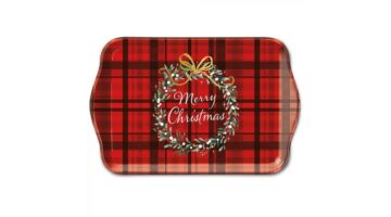 AMB.33715565 Christmas Plaid műanyag kistálca 13x21cm