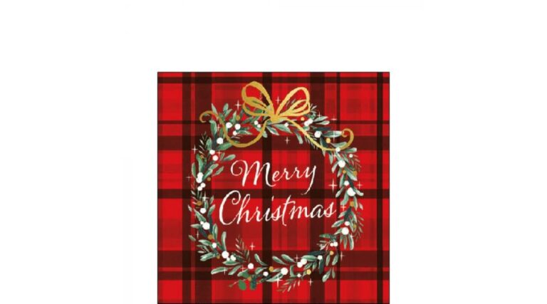 AMB.32515565 Christmas Plaid Red papírszalvéta 25x25cm