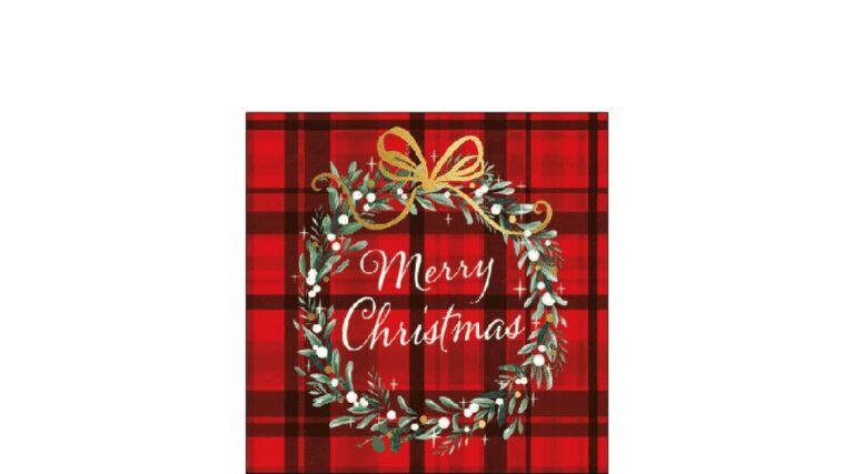 AMB.32515565 Christmas Plaid Red papírszalvéta 25x25cm