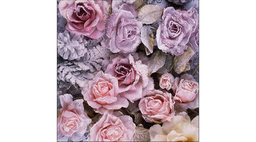 AMB.33315270 Winter Roses papírszalvéta 33x33cm