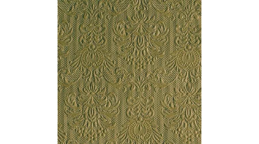 AMB.13311114 Elegance Olive Green dombornyomott papírszalvéta 33x33cm
