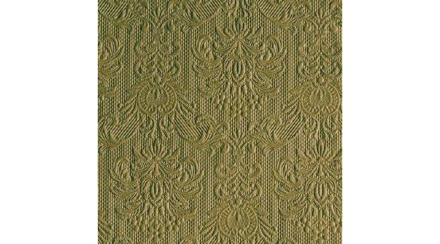 AMB.13311114 Elegance Olive Green dombornyomott papírszalvéta 33x33cm