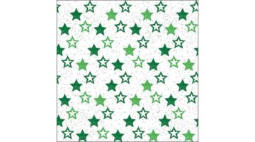 AMB.33312291 Stars All Over Green papírszalvéta 33x33cm