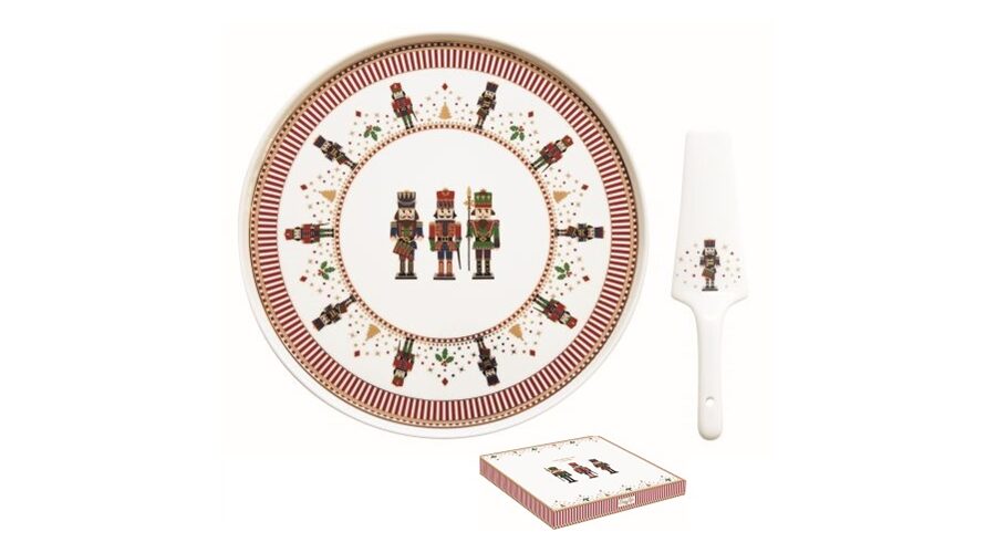 R2S.1112NUTC Porcelán tortatál lapáttal 32cm dobozban