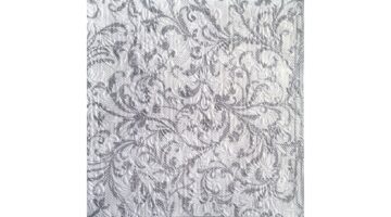 AMB.13307386 Elegance Damask white silver dombornyomott papírszalvéta 33x33cm