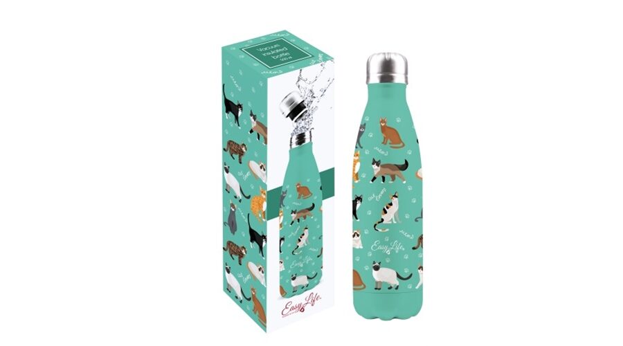 R2S.2301CAT Duplafalú rozsdamentes acél hőtartó útipalack 500ml