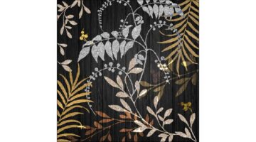 AMB.13316975 Luxury Leaves Black papírszalvéta 33x33cm