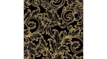 AMB.13316826 Baroque Gold/Black papírszalvéta 33x33cm