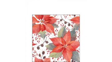 AMB.32516490 Poinsettia And Berries papírszalvéta 25x25cm