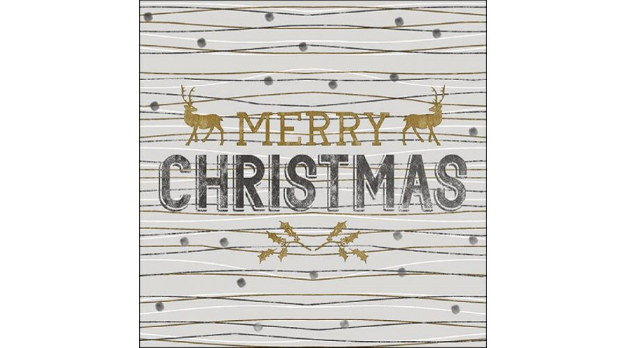 AMB.33316525 Classy Christmas Grey papírszalvéta 33x33cm