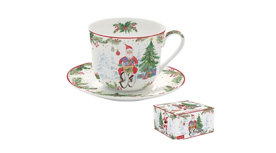 R2S.1454JOYF Porcelán reggelizőcsésze+alj 400ml