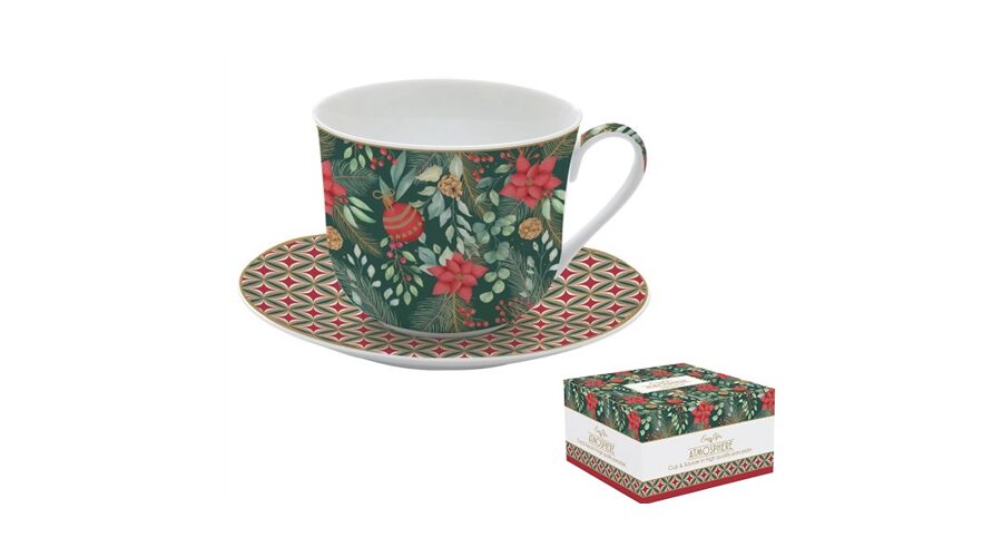 R2S.1454CJOY Porcelán reggelizőcsésze+alj 400ml dobozban