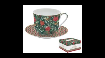 R2S.1454CJOY Porcelán reggelizőcsésze+alj 400ml dobozban