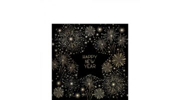 AMB.32516515 Golden New Year papírszalvéta 25x25cm