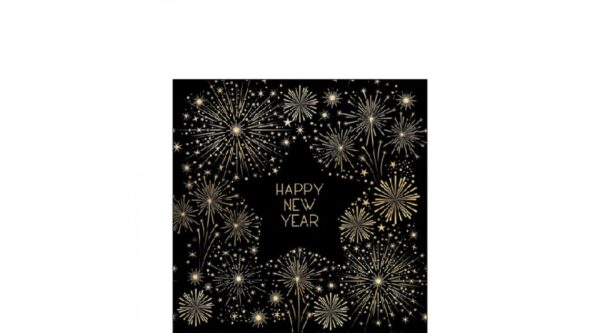 AMB.32516515 Golden New Year papírszalvéta 25x25cm
