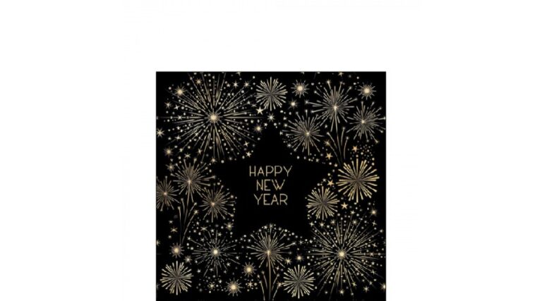 AMB.32516515 Golden New Year papírszalvéta 25x25cm