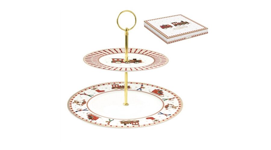 R2S.1105EXPR Porcelán süteményes állvány 2 emeletes