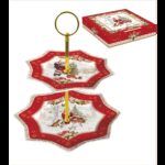 R2S.1017CHME Porcelán süteményes állvány 2 emeletes