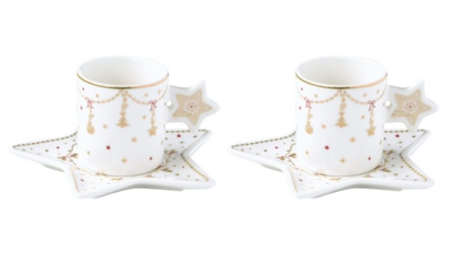 R2S.1322CHLI Porcelán eszpresszócsésze+alj 2 személyes 80ml