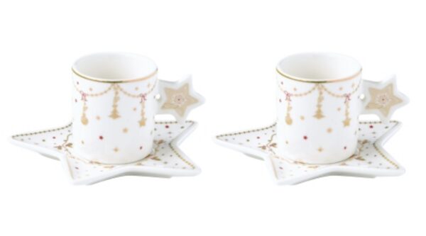 R2S.1322CHLI Porcelán eszpresszócsésze+alj 2 személyes 80ml