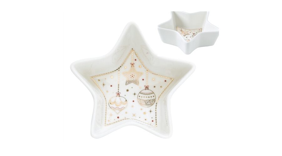 R2S.1323CHLI Porcelán csillagtál 15x5cm