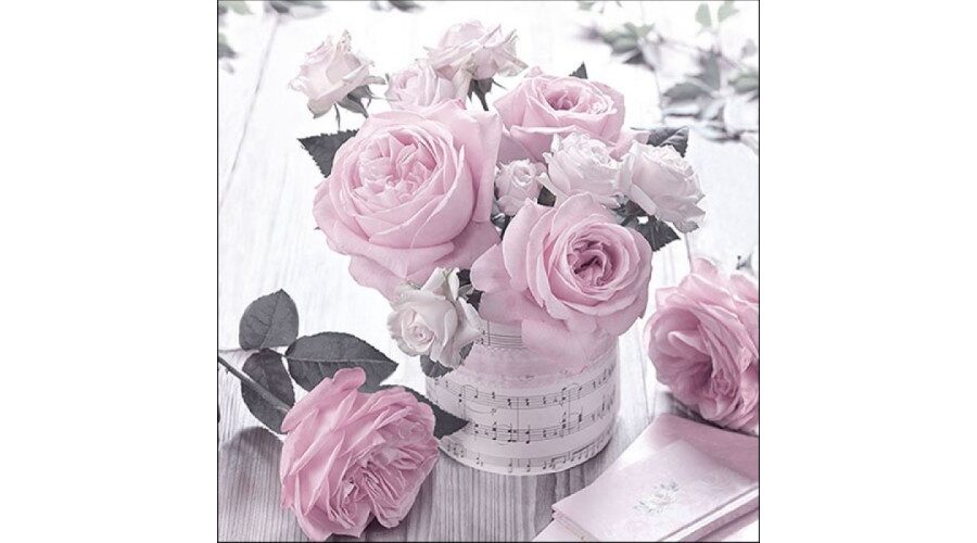AMB.13316356 Music Roses Vintage papírszalvéta 33x33cm