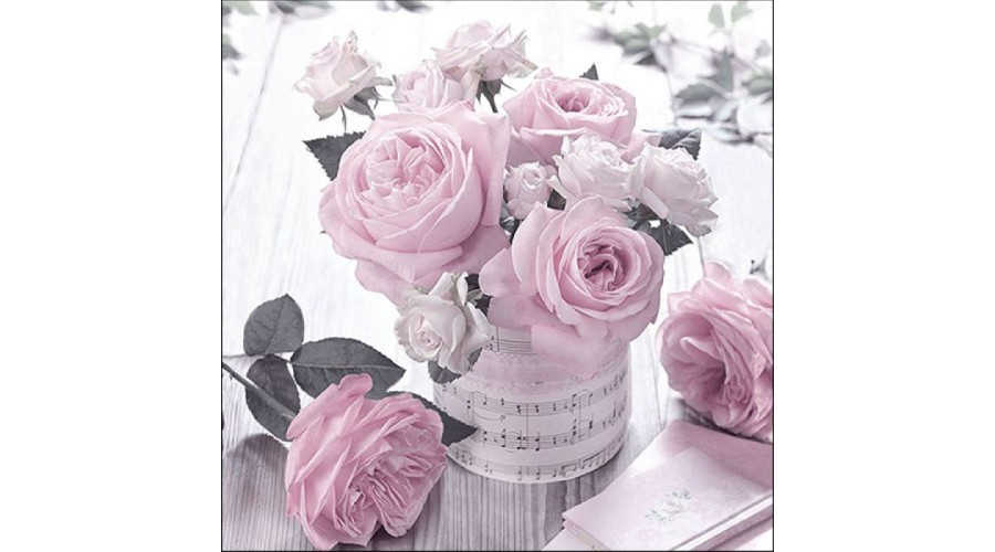 AMB.13316356 Music Roses Vintage papírszalvéta 33x33cm