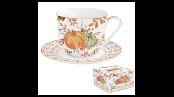 R2S.1182HARV Porcelán reggelizőcsésze+alj 370ml dobozban