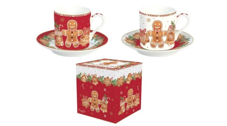 R2S.211FANG Porcelán eszpresszócsésze+alj 2 személyes 75ml dobozban