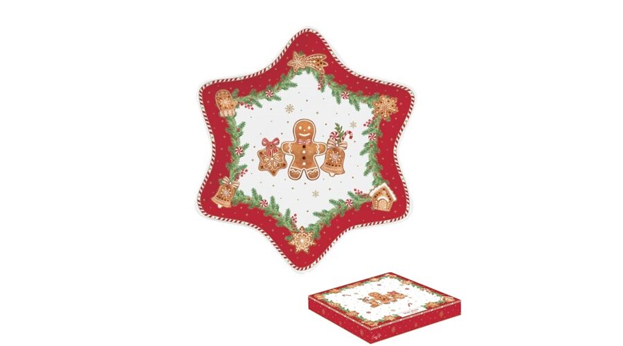 R2S.1484FANG Porcelán csillagtálca 22