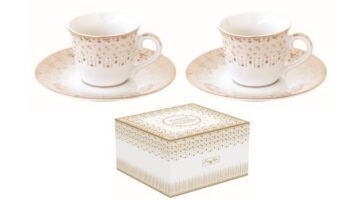 R2S.1107FESV Porcelán eszpresszócsésze+alj 2 személyes