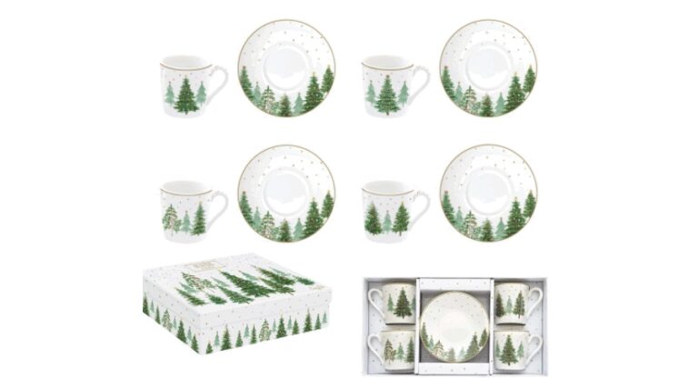 R2S.1475FTRE Porcelán eszpresszócsésze+alj 4 személyes