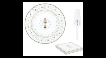 R2S.1112RNUT Porcelán tortatál lapáttal 32cm dobozban